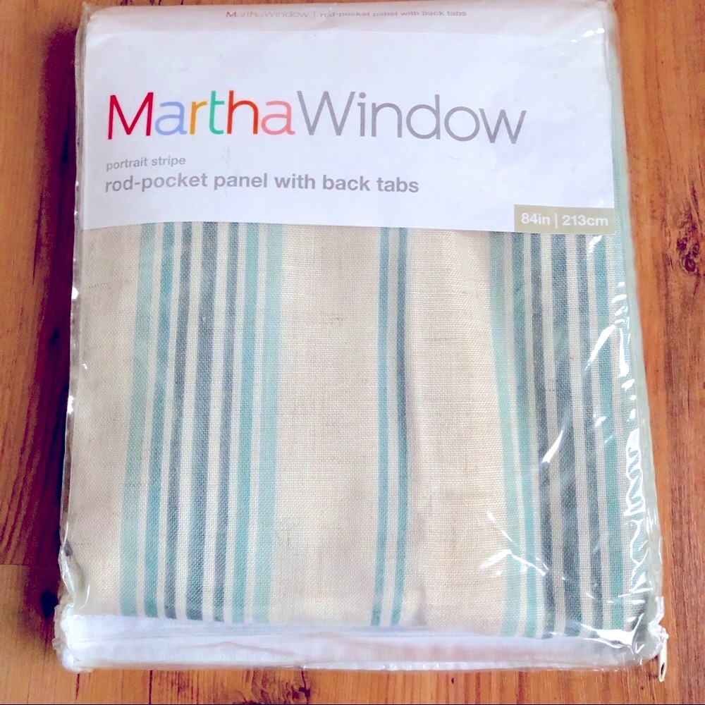 NEW Curtain Martha Window 84” Stripe, 1Panel
